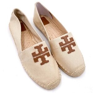 Tory Burch Weston Canvas Espadrille Flats Size 9.5